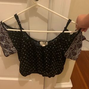 Cropped LA Hearts printed top